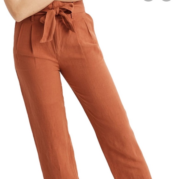 Madewell Pants - Madewell drapey paperbag pants burnt orange